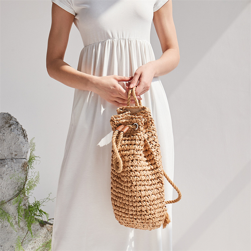 Tas ransel jerami kasual musim - Women'S Raffia Bags ulasan dan harga