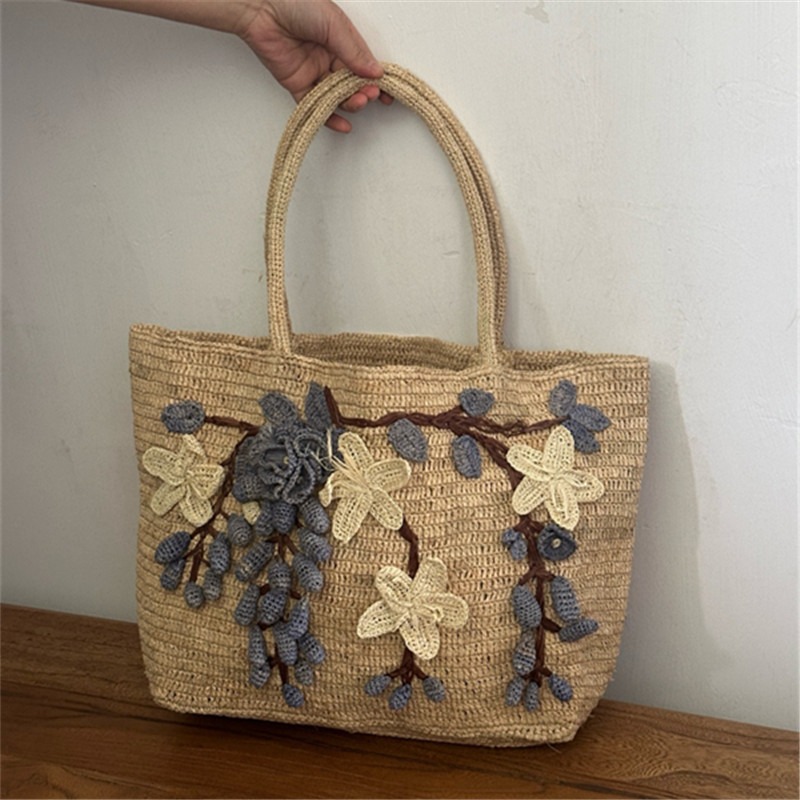 Tas Tangan Rajut Tangan Baru d - Women'S Raffia Bags ulasan dan harga