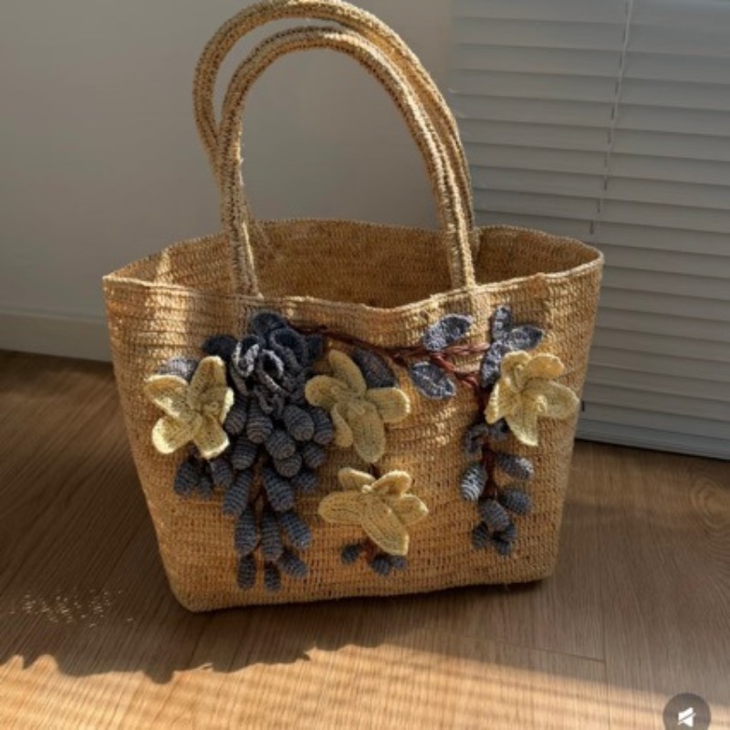 Tas Tangan Rajut Tangan Baru d - Women'S Raffia Bags ulasan dan harga